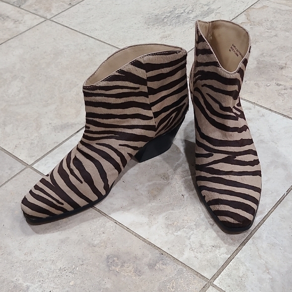 Veronica Beard Shoes - Veronica Beard Brown Zebra Ankle Boots